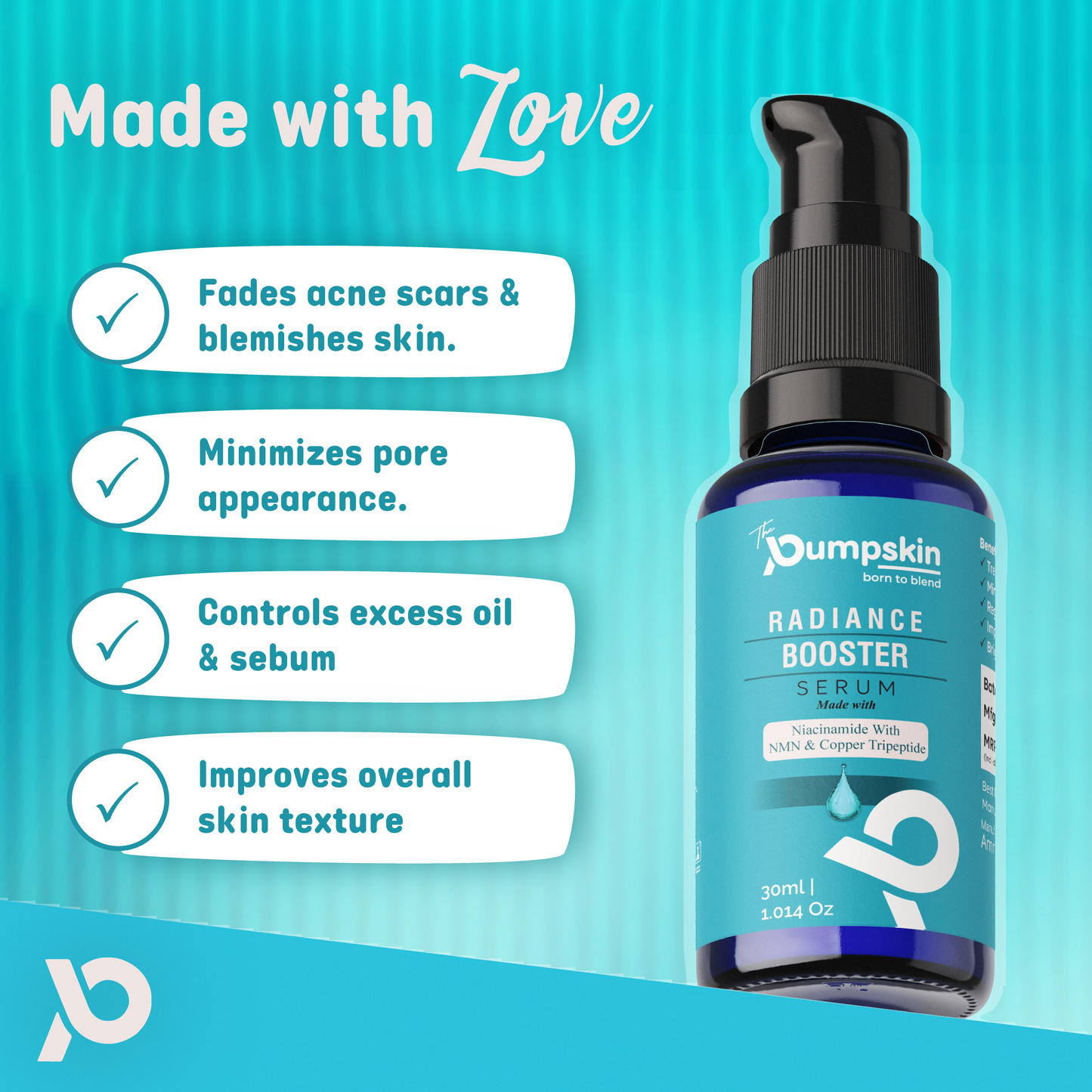 Radiance Booster Serum with Niacinamide, NMN & Copper Tripeptide for Clear and Balanced Skin